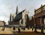 欧洲12-19世纪油画二_BERCKHEYDE, Gerrit Adriaensz - The Market Place and the Grote Kerk at Haarlem